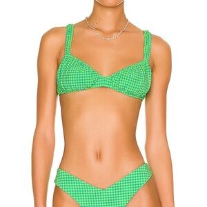 WeWoreWhat Neon Seersucker Bikini Set